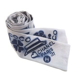 Chanel Coco Mark Scarf/Muffler Silk Women's CHANEL